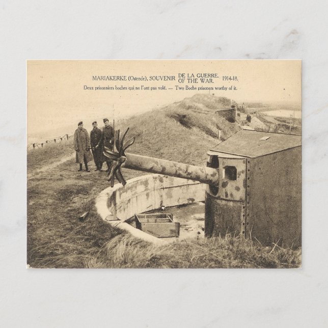 World War I, Belgium, Mariakerke, Guns Postcard (Front)