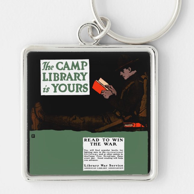 World War I Camp Library 1917 Military  Key Ring (Front)