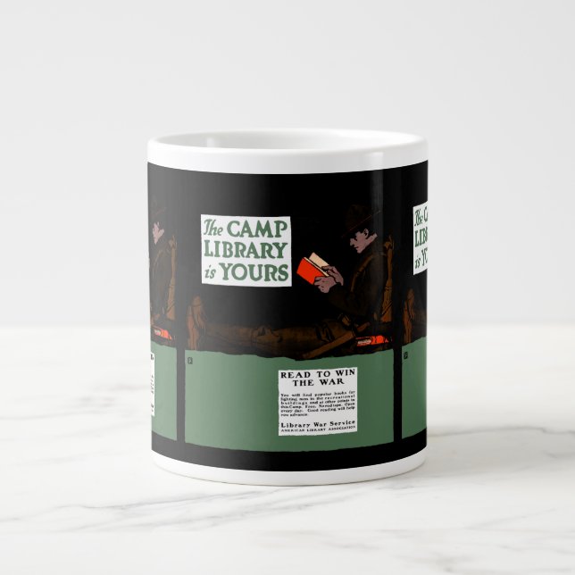 World War I Camp Library 1917 Military  Large Coffee Mug (Front)