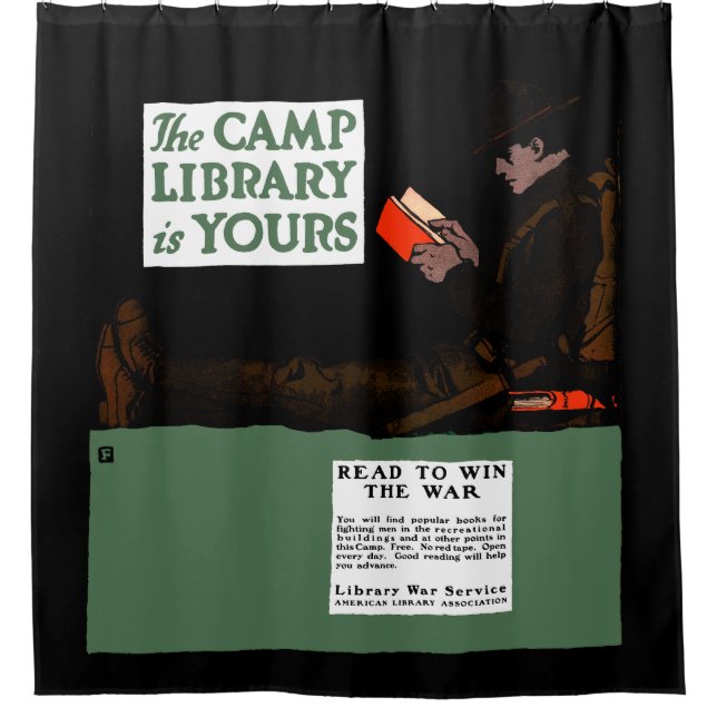 World War I Camp Library 1917 Military  Shower Curtain (Front)