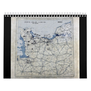 World War II D-Day Map June 6, 1944 Calendar