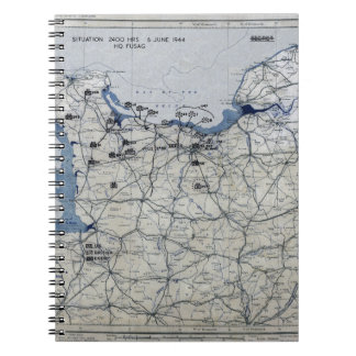 World War II D-Day Map June 6, 1944 Spiral Notebook