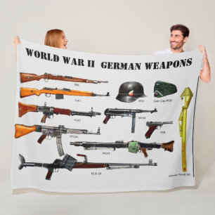 WORLD WAR II GERMAN WEAPONS FLEECE BLANKET