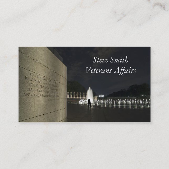 World War II Memorial Business Card (Front)