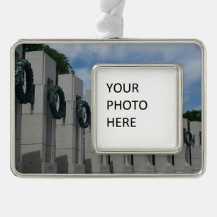 World War II Memorial Wreaths I Silver Plated Framed Ornament