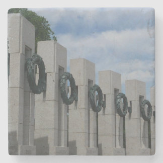 World War II Memorial Wreaths I Stone Coaster