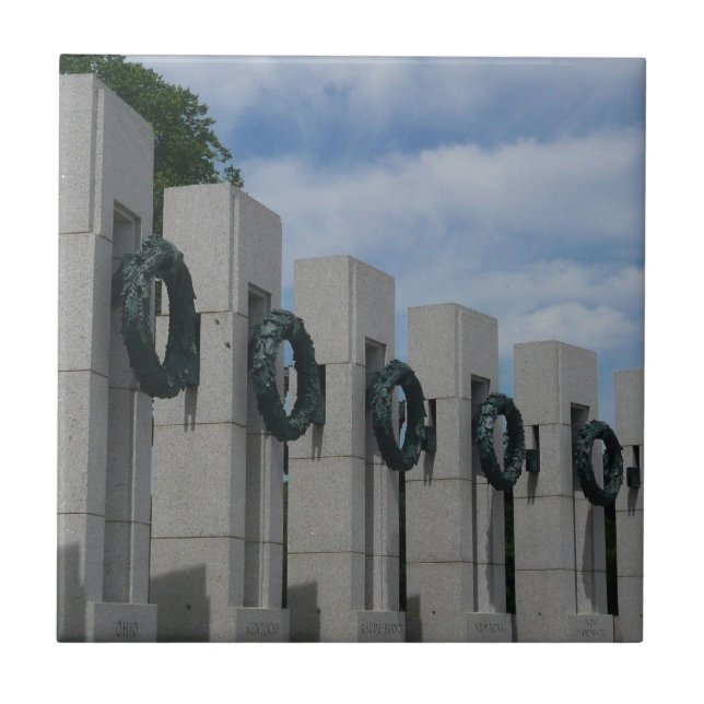 World War II Memorial Wreaths I Tile (Front)