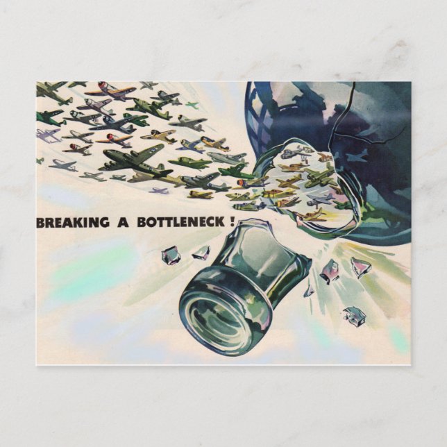 World War II military aviation breaking bottleneck Postcard (Front)