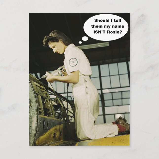 World War II Rosie Factory Worker Design Postcard (Front)