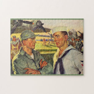 World War II soldier meets sailor Jigsaw Puzzle