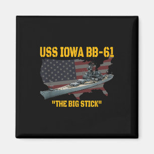 World War Ii Warship Uss Iowa &amp; Ww2 Bb-61 Batt Magnet