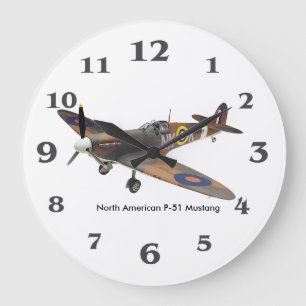 World War ll Aircraft for Round (Large) Wall Clock
