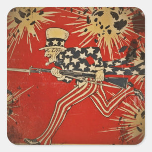 World War One Fourth of July Square Sticker