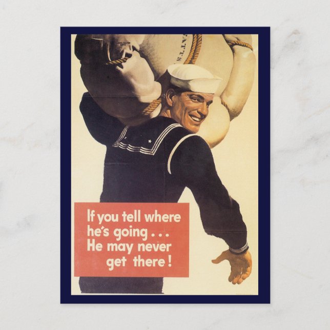 World War Postcards, "Loose Lips" Campaign Postcard (Front)