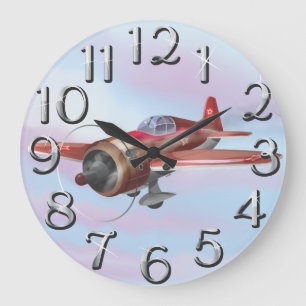 World War Two Fighter Aircraft Large Clock