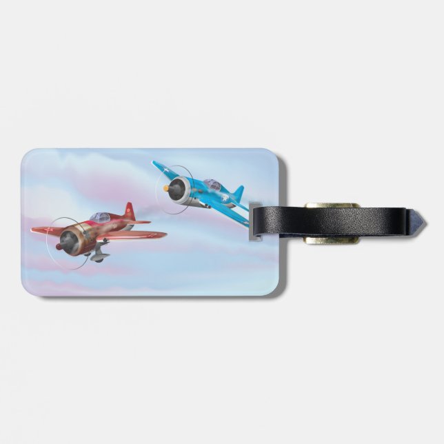 World War Two Fighter Aircraft Luggage Tag (Back Horizontal)