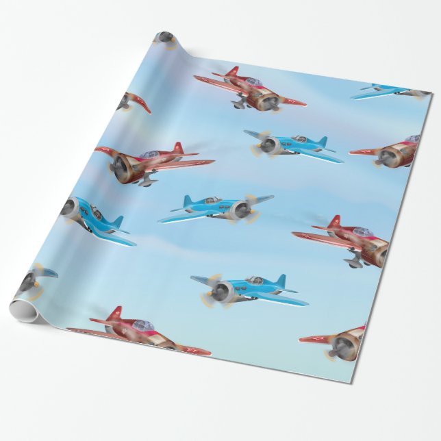 World War Two Fighter Aircraft Wrapping Paper (Unrolled)