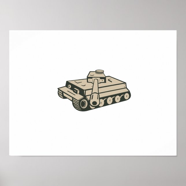 World War Two German Panzer Tank Aiming Poster (Front)