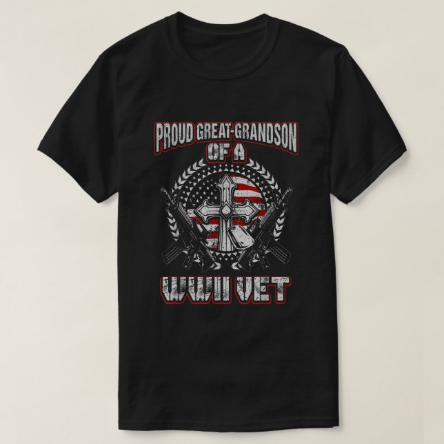 World War Two Veteran Proud Great Grandson WWII Ve T-Shirt (Design Front)