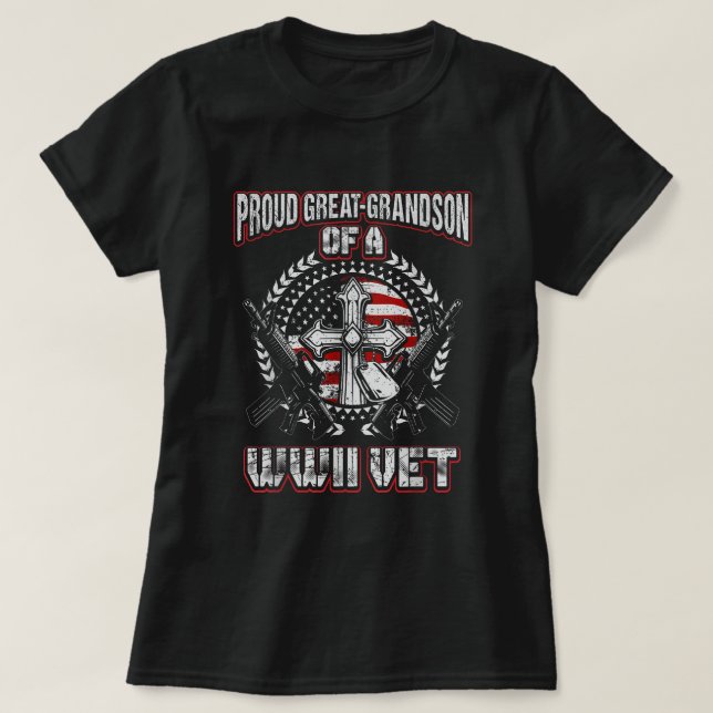 World War Two Veteran Proud Great Grandson WWII Ve T-Shirt (Design Front)