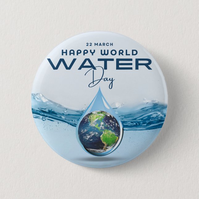 World Water Day 6 Cm Round Badge (Front)