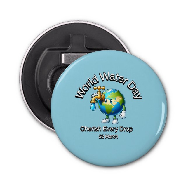 World Water Day. Cherish Every Drop. Bottle Opener (Front)