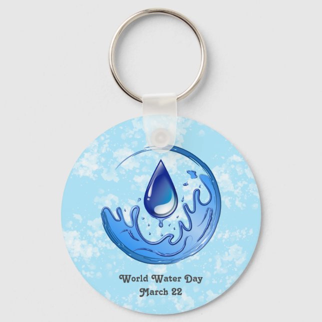 World Water Day Save Water Save Earth Key Ring (Front)