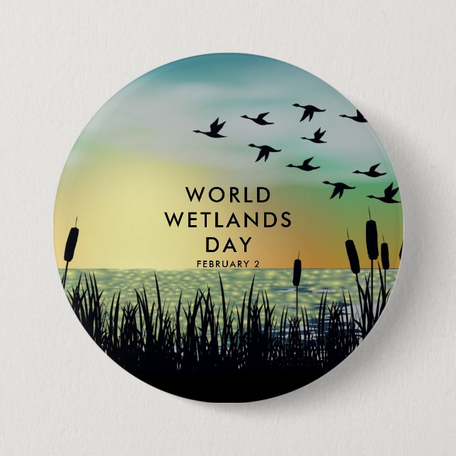 World Wetlands Day 7.5 Cm Round Badge (Front)
