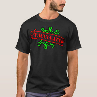 World wide Vaccinated  ,Black ,Small  T-Shirt