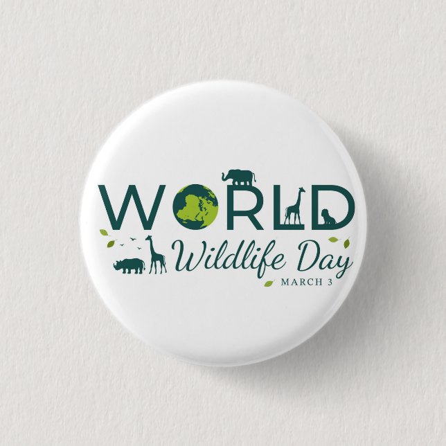 World Wildlife Day 3 Cm Round Badge (Front)