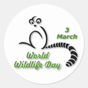 World Wildlife Day 3 March Classic Round Sticker