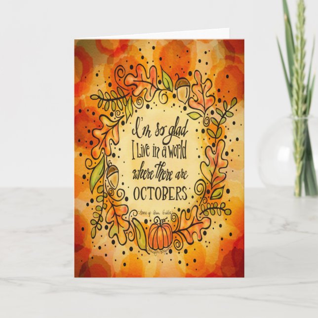 World with Octobers Card (Front)