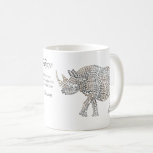 World Word African Rhino Mug