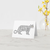 World Word Black Cat Card