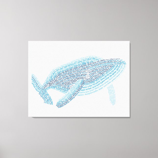World Word Blue Whale Canvas Print (Front)