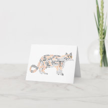 World Word Calico Cat Card