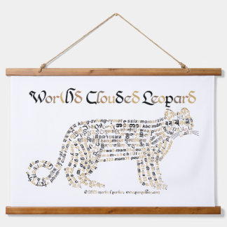 World Word Clouded Leopard Tapestry