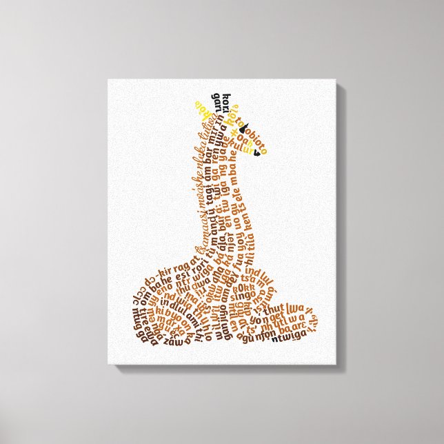 World Word Giraffe Canvas Print (Front)