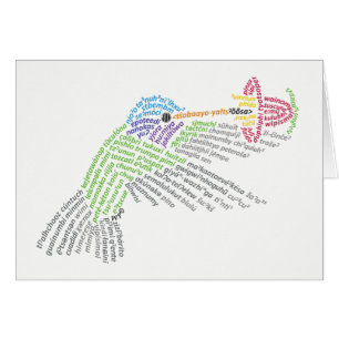 World Word Hummingbird Card