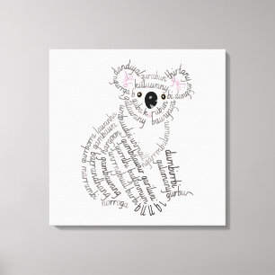 World Word Koala Canvas Print
