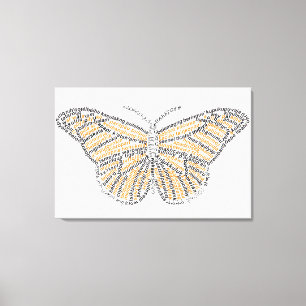 World Word Monarch Butterfly Canvas Print