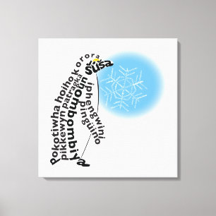 World Word Penguin Canvas Print