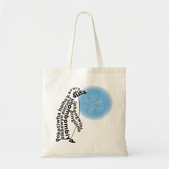 World Word Penguin Tote Bag (Front)