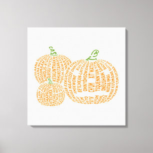 World Word Pumpkins Canvas Print