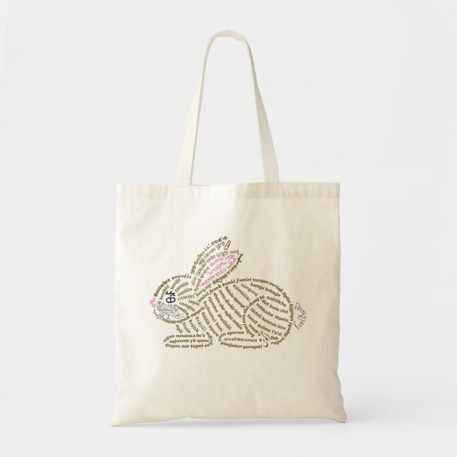 World Word Rabbit Tote Bag (Front)