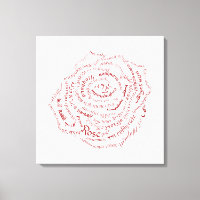 World Word Rose Canvas Print