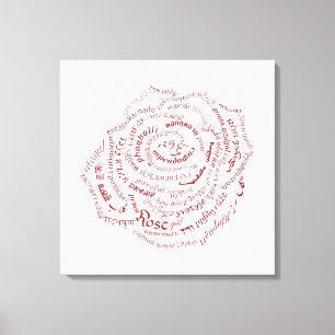 World Word Rose Canvas Print