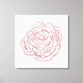 World Word Rose Canvas Print