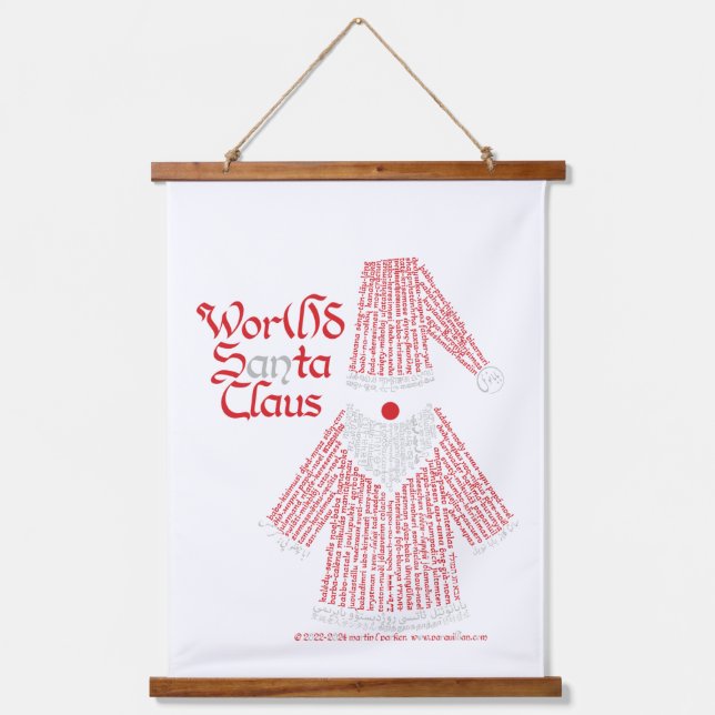 World Word Santa Tapestry (Front)