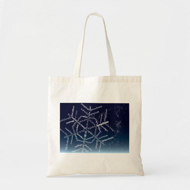 World Word Snowflake Tote Bag (Front)